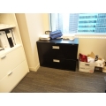 Black Staples 2 Drawer Lateral File Cabinet, Locking